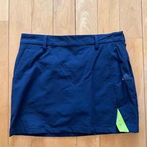 Adidas Navy Blue Golf Skorts with Neon Green Accent